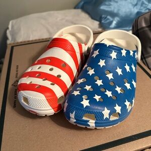 men's american flag crocs